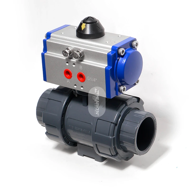 HPA Pneumatic Actuated Double Union PVC Ball Valve