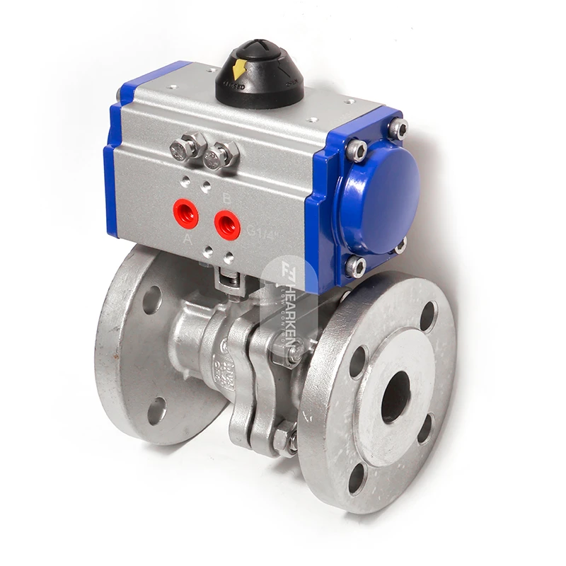 HPA Stainless Steel Pneumatic Operated  Flange Ball Valve