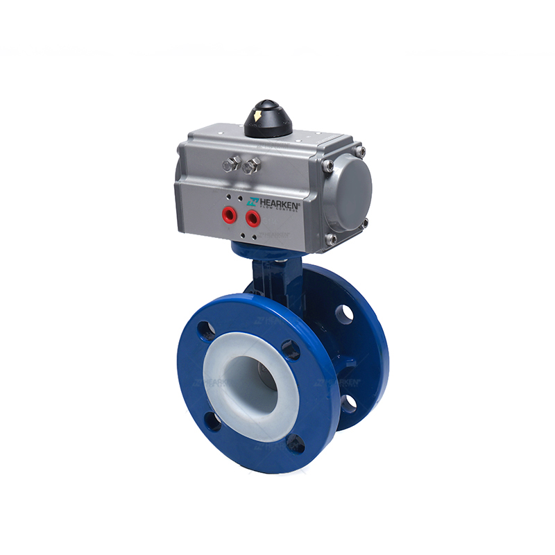 Cast Iron Pneumatic Actuator PTFE Flanged Butterfly Valve