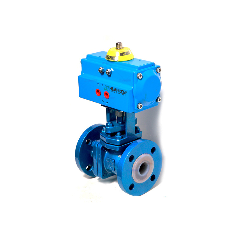 Long Shaft Pneumatic Actuator Fluorine Flanged Ball Valve