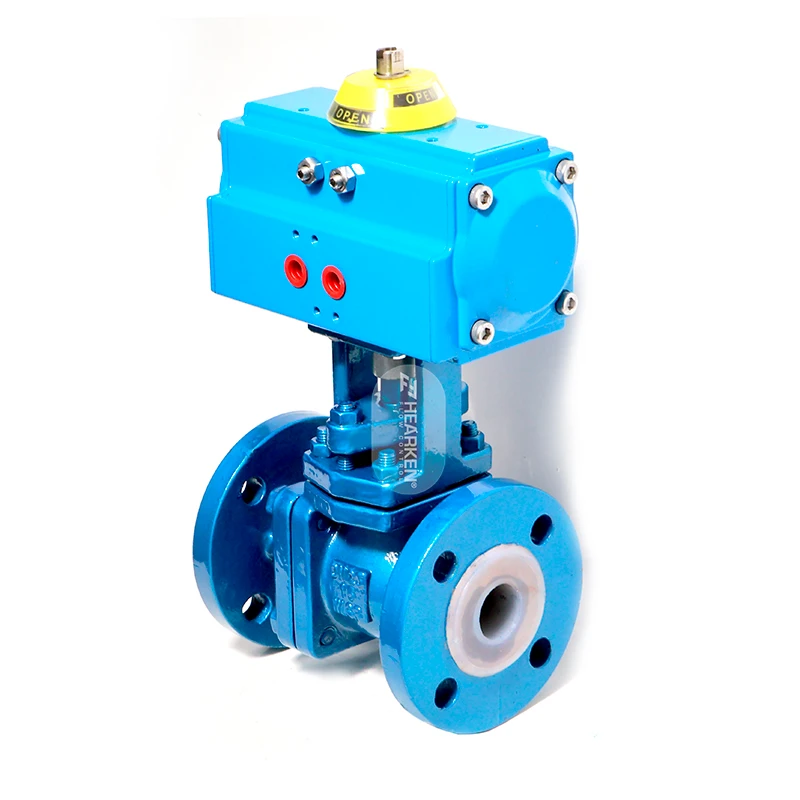 HPA Long Shaft Pneumatic Actuator Fluorine Flanged Ball Valve