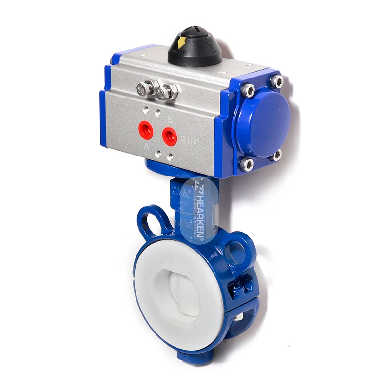 HPA PTFE Sealed Pneumatic Actuator Butterfly Valve