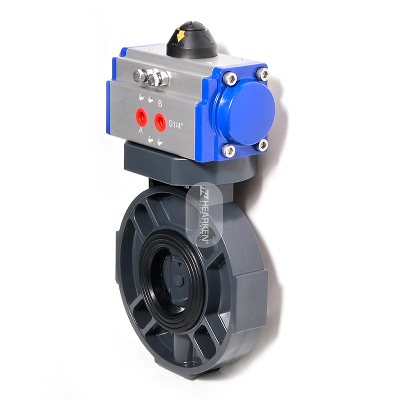 HPA Pneumatic Actuator UPVC Butterfly Valve