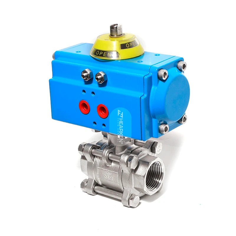 HPA 3PS Series Long Shaft Pneumatic Actuator Thread Ball Valve