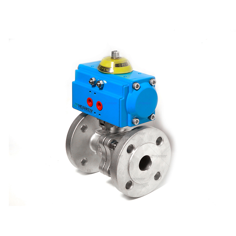 Long Shaft Pneumatic Operated Stainless Steel Flange Ball Valve