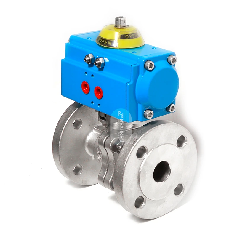 HPA Long Shaft Pneumatic Operated Stainless Steel Flange Ball Valve