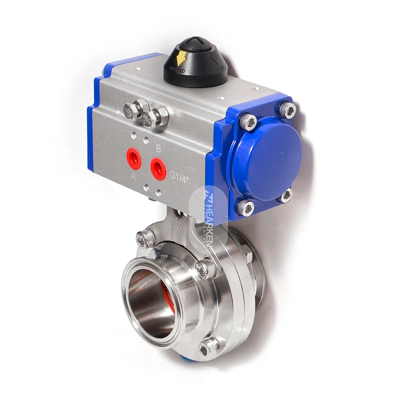 Stainless Steel Pneumatic Sanitary Butterfly Valve