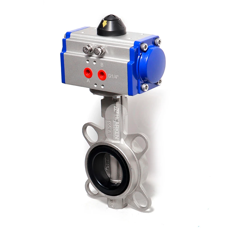 EPDM Seated Stainless Steel Pneumatic Actuated Butterfly Valve