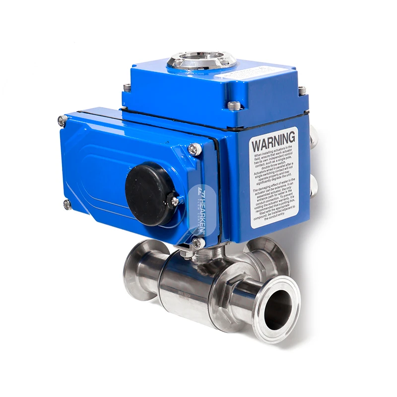 HEA Food Grade Tri Clamp 3 Way SS314 Electric Actuated Ball Valve