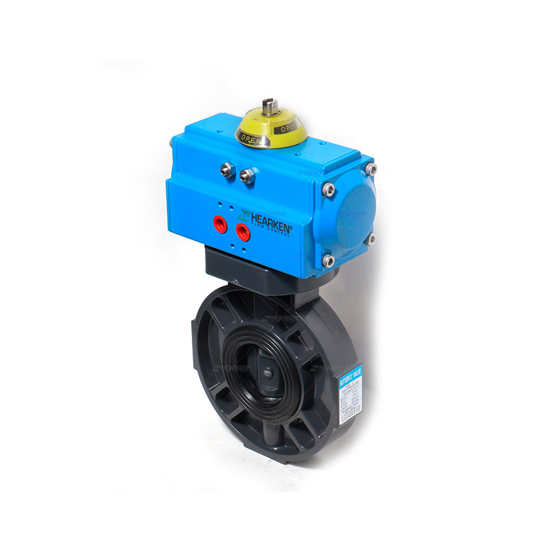 Long Shaft Pneumatic Actuator UPVC Butterfly Valve