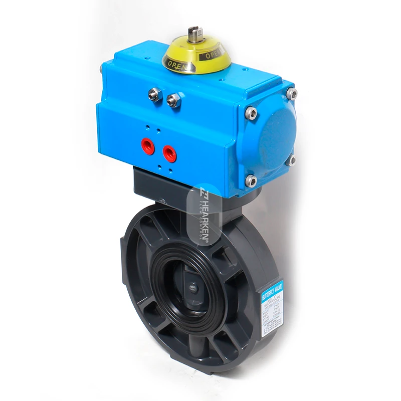 HPA UPVC Customized Pneumatic Actuator Operated Butterfly Valve