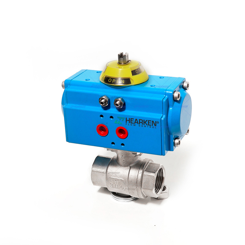 2PS Long Shaft Pneumatic Actuator Thread Ball Valve