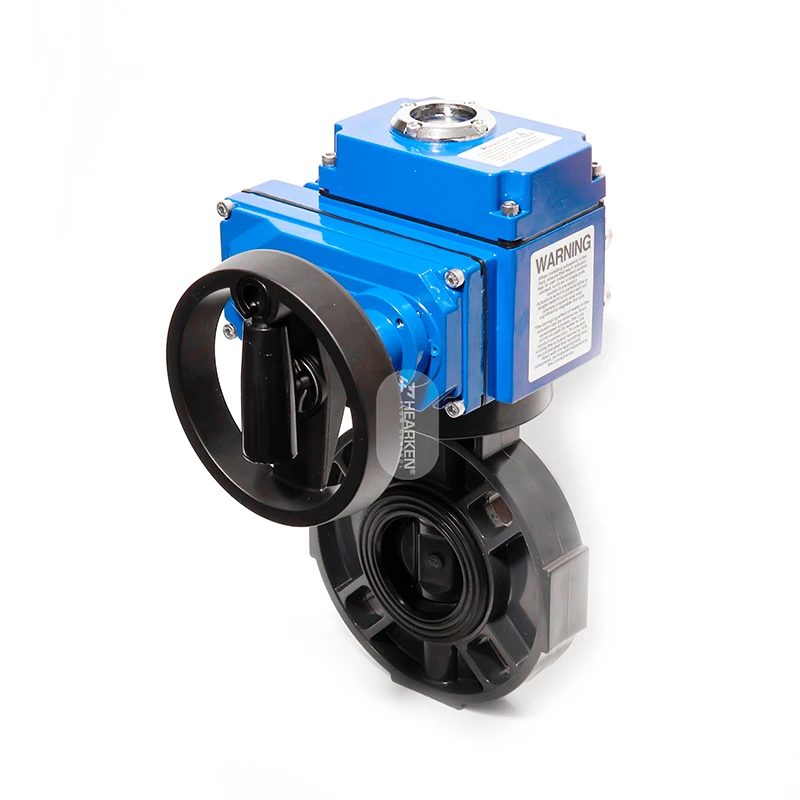 HEA UPVC Series Electric Plastic Butterfly Valve with hand wheel