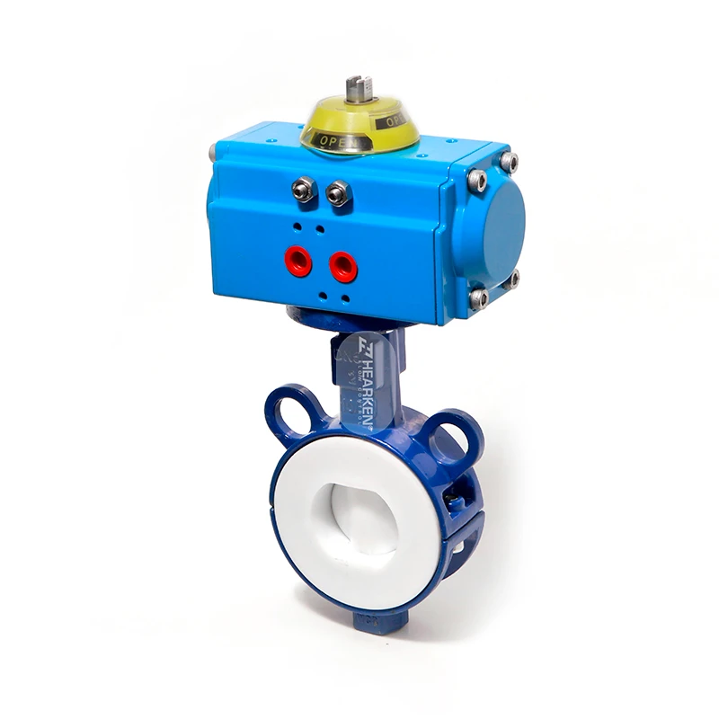 HPA PTFE Sealed Customized Pneumatic Actuator  Butterfly Valve