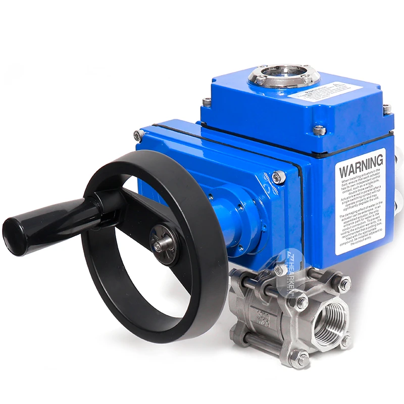 HEA 3 PC Ball Valve with Electric Actuator with hand wheel